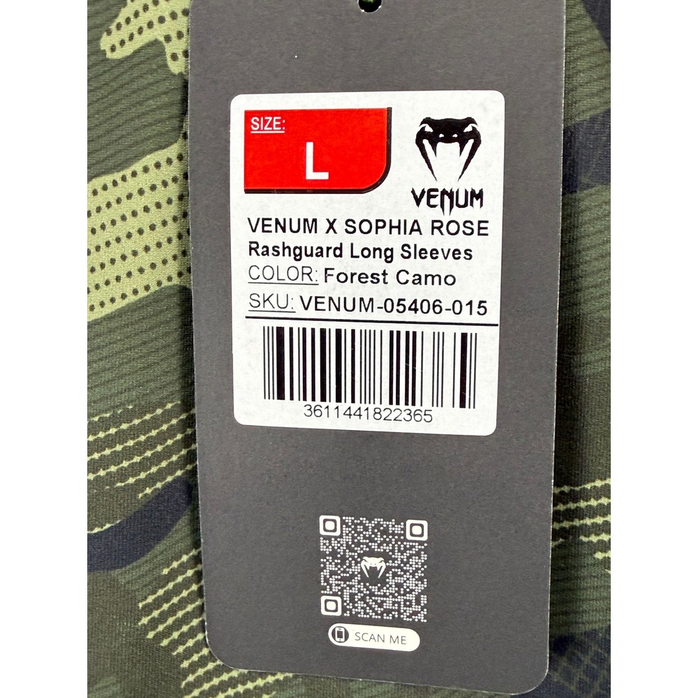 Venum Rashguard Kids Large Long Sleeve Sophia Rose Forest Camo NWT - Picture 3 of 7
